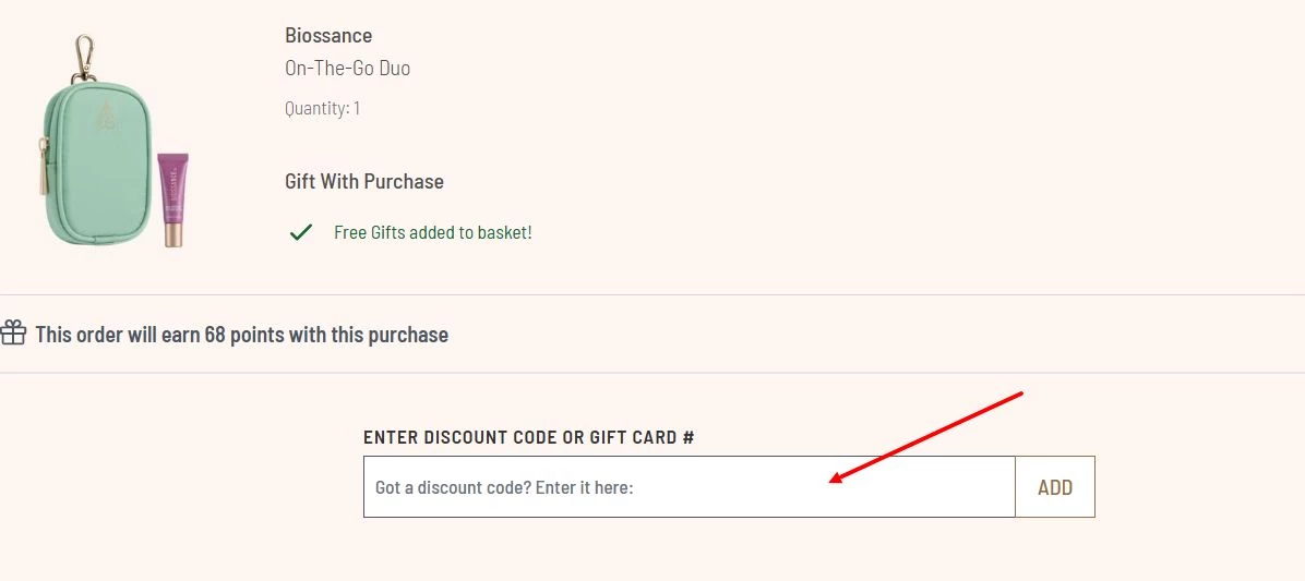 “How to apply a Biossance promo code”